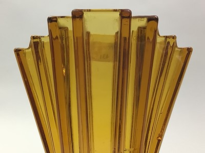 Lot 431 - ART DECO AMBER GLASS VASE