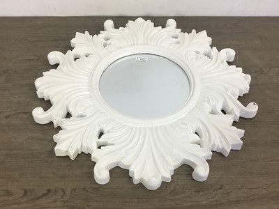 Lot 433 - WHITE PAINTED MODERN WALL MIRROR