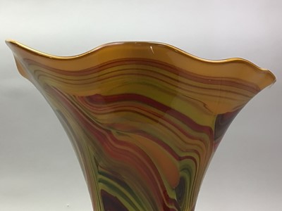 Lot 434 - MULTI COLOURED STUDIO GLASS VASE