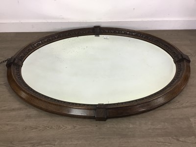 Lot 452 - VICTORIAN OVAL CARVED WALL MIRROR