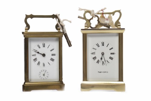 Lot 619 - MAPPIN & WEBB BRASS CASED CARRIAGE CLOCK with...