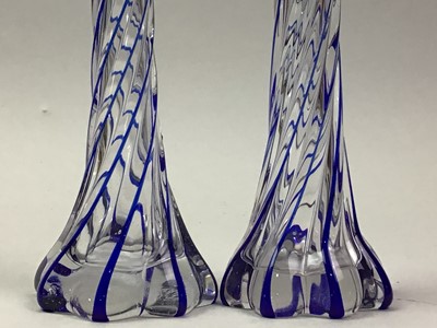 Lot 463 - PAIR OF GLASS SPIRAL VASES