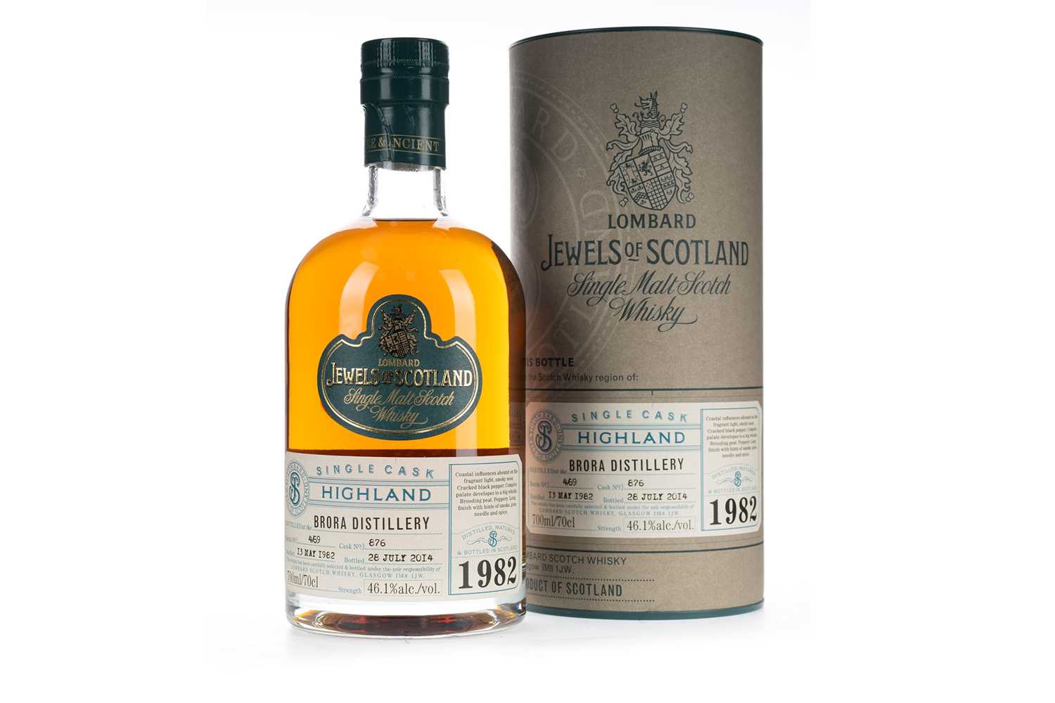 Lot 4 - BRORA 1982 32 YEAR OLD LOMBARD JEWELS OF SCOTLAND - BOTTLE NUMBER 4