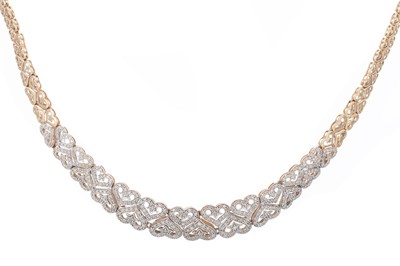 Lot 586 - DIAMOND HEART NECKLET