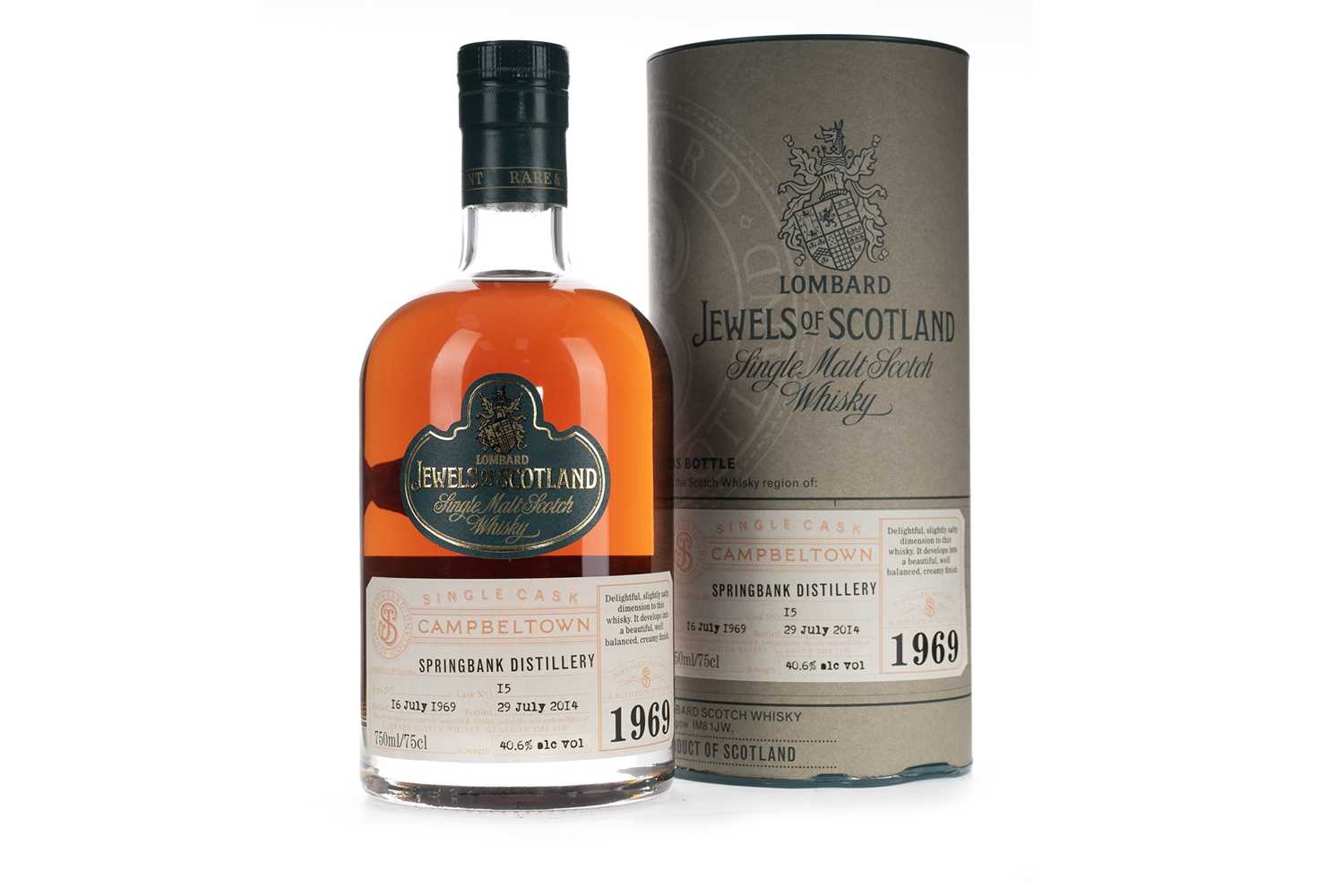 Lot 185 - SPRINGBANK 1969 45 YEAR OLD LOMBARD JEWELS OF SCOTLAND 75CL