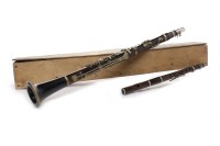 Lot 647 - ROSEWOOD CLARINET unmarked, five piece...