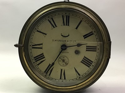 Lot 538 - BRASS BULKHEAD TIMEPIECE