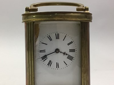 Lot 528 - FRENCH BRASS AND COPPER CARRIAGE CLOCK