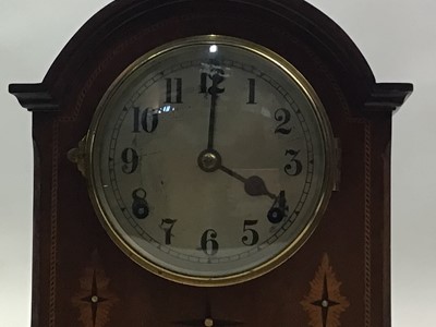 Lot 536 - EDWARDIAN INLAID MAHOGANY MANTEL CLOCK