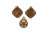 Lot 820 - THREE NINE CARAT GOLD MEDALS RELATED TO...