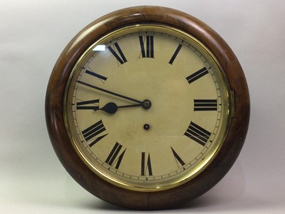 Lot 477 - WALNUT CIRCULAR WALL CLOCK