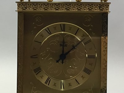 Lot 518 - ELECTRIC BRASS MANTEL CLOCK