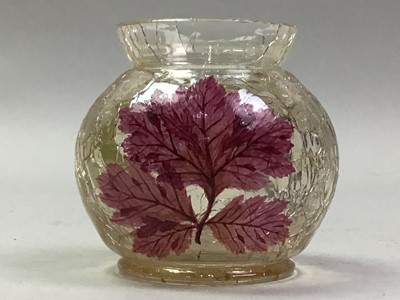 Lot 289 - ATTRIBUTED TO MOSER, SMALL CRACKLE GLASS VASE