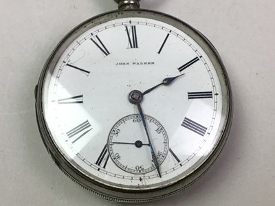 Lot 580 - SILVER CASED OPEN FACED KEY WIND POCKET WATCH