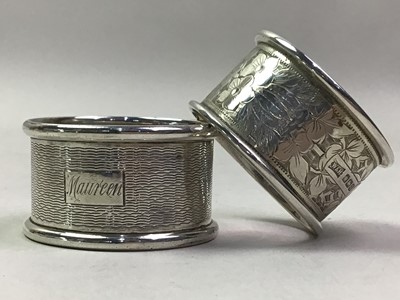 Lot 619 - TWO SILVER NAPKIN RINGS