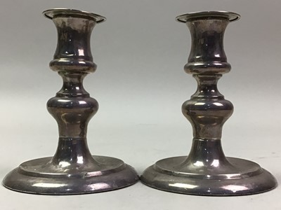 Lot 630 - PAIR OF CONTINENTAL SILVER CANDLESTICKS