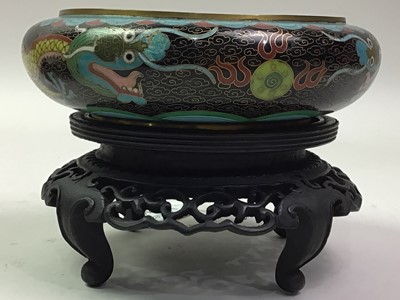 Lot 547 - CLOISONNE DISH ON STAND