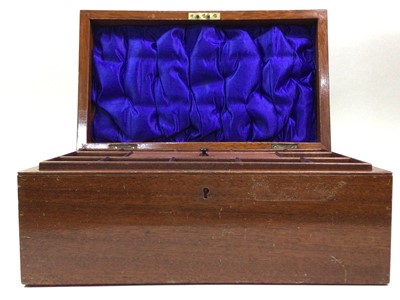 Lot 600 - MAHOGANY STORAGE BOX