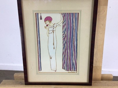 Lot 684 - PAIR OF ART DECO FASHION PEN AND INK WORKS