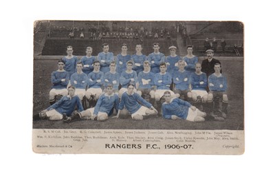 Lot 1542 - 'RANGERS F.C., 1906-07.' POSTCARD