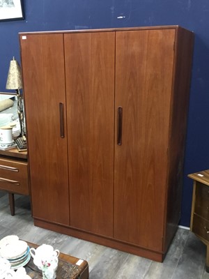 Lot 446 - G-PLAN TEAK TRIPLE WARDROBE