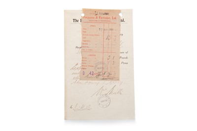 Lot 1551 - BILL STRUTH OF RANGERS F.C., SIGNED EXPENSES DOCUMENT