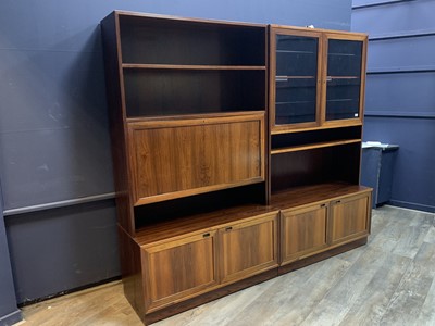 Lot 455 - DANISH PALISANDER WOOD WALL UNIT