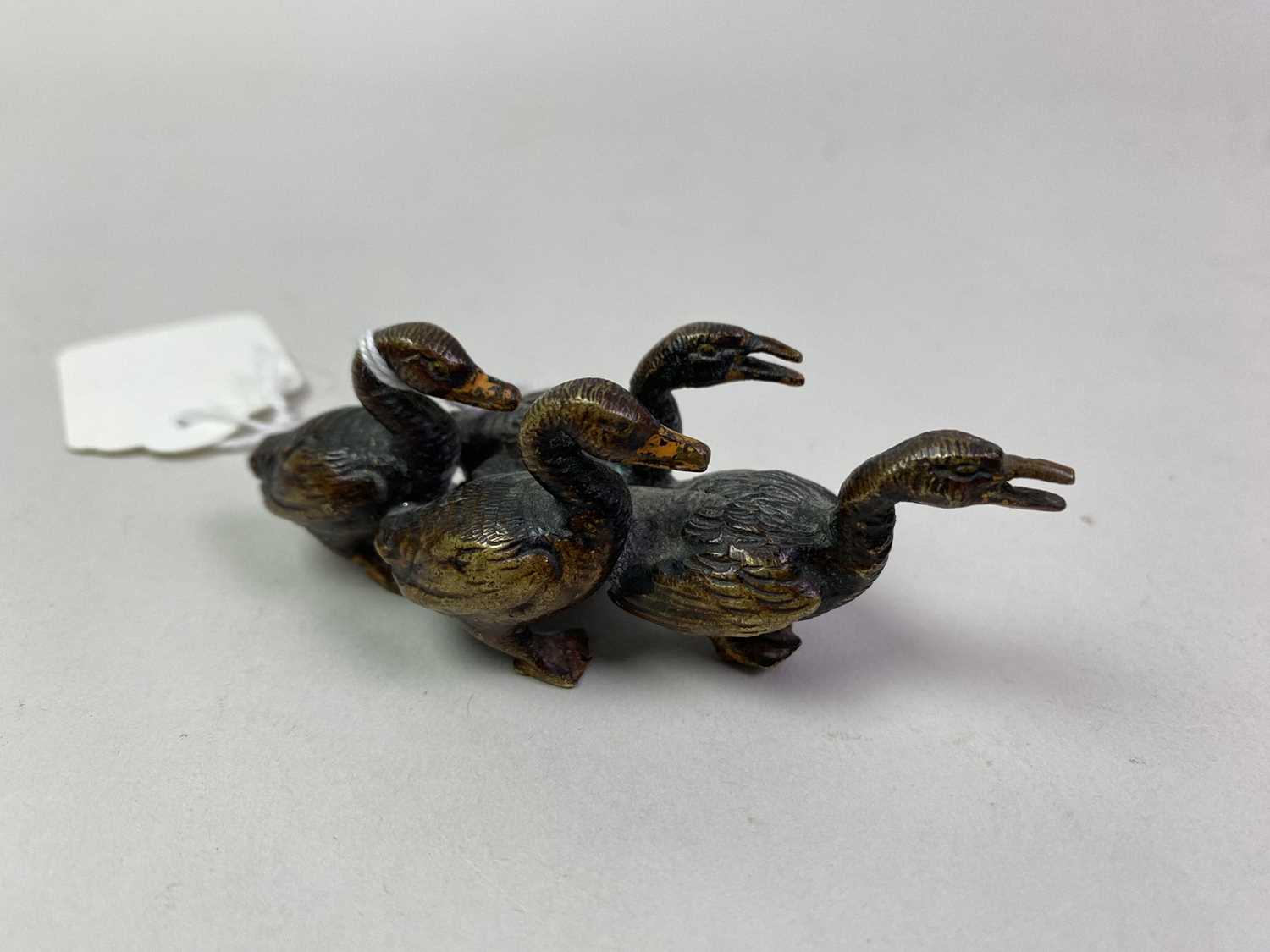 Lot 857 - AUSTRIAN COLD PAINTED BRONZE GROUP OF DUCKS