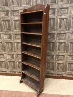 Lot 875 - MAHOGANY OPEN BOOKCASE of oblong form, with...