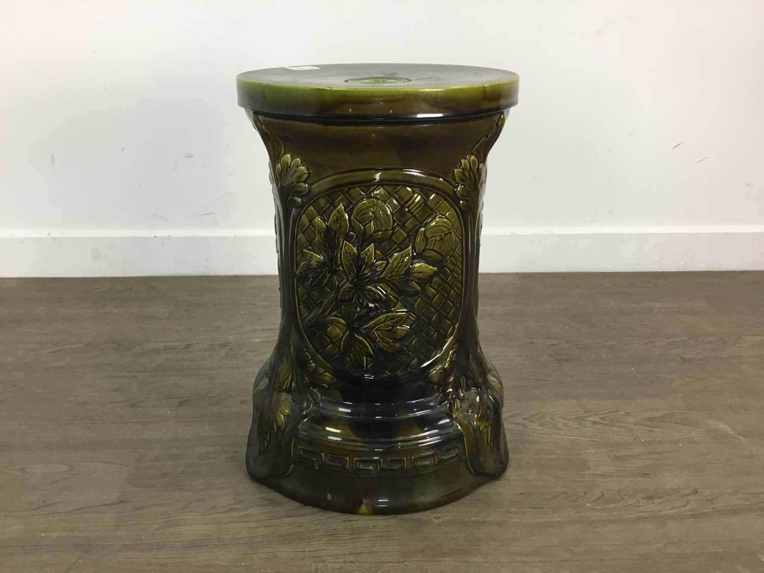 Lot 66 - BRETBY GREEN GLAZED POTTERY PLANT STAND