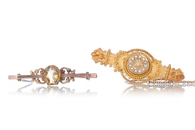 Lot 1107 - VICTORIAN BAR BROOCH AND ONE OTHER