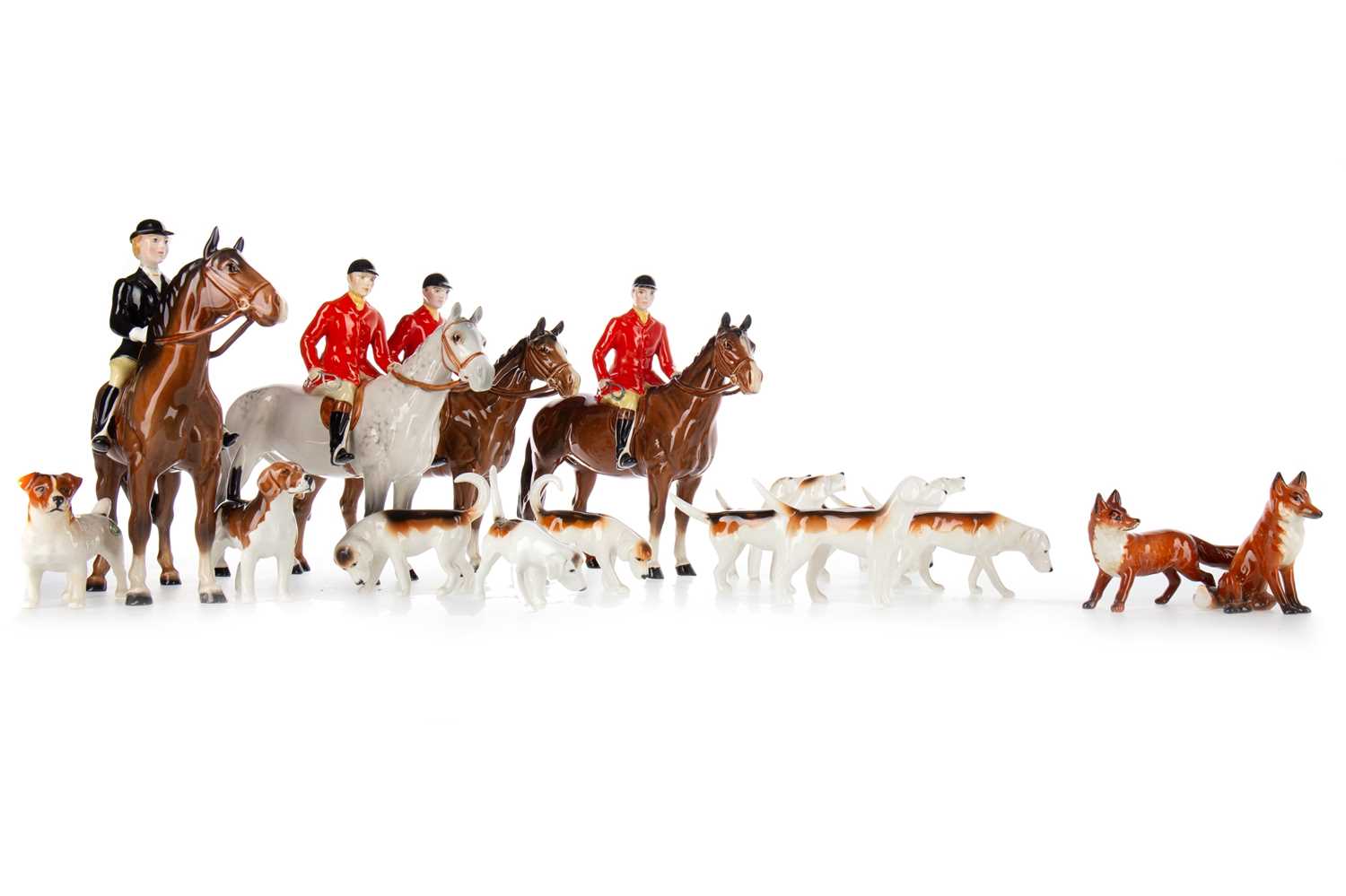 Lot 868 - BESWICK FOX HUNTING SET
