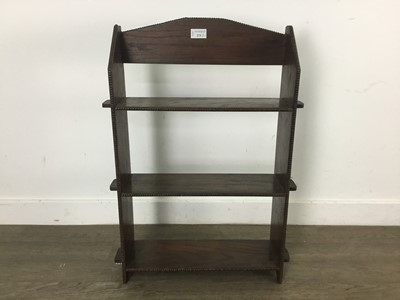 Lot 273 - THREE SMALL OAK OPEN BOOKCASES