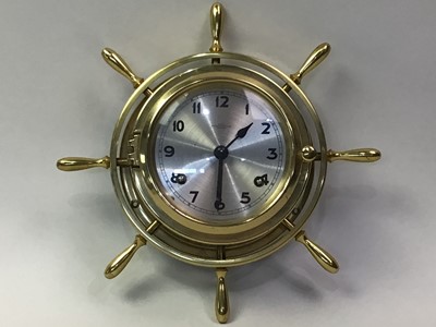 Lot 277 - TWO SHIPS WHEEL WALL CLOCKS