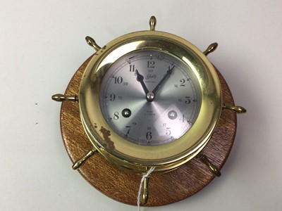 Lot 277 - TWO SHIPS WHEEL WALL CLOCKS