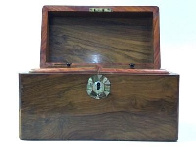 Lot 281 - VICTORIAN WALNUT TEA CADDY