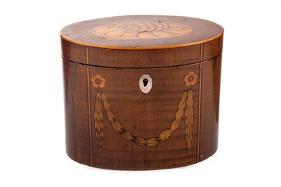 Lot 877 - GEORGE III STYLE MAHOGANY TEA CADDY