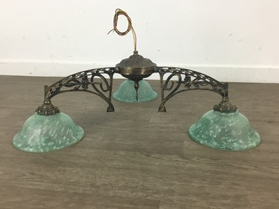 Lot 879 - FRENCH ART NOUVEAU BRASS CHANDELIER