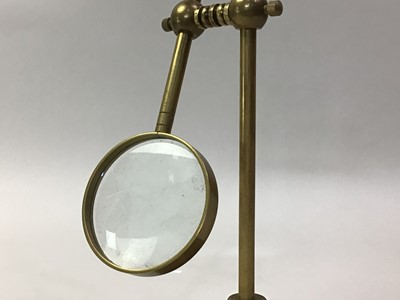 Lot 323 - BRASS MAGNIFYING GLASS