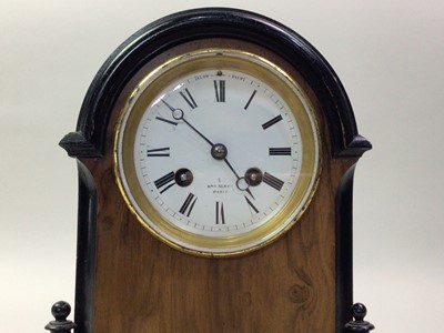 Lot 350 - FRENCH WALNUT MANTEL CLOCK