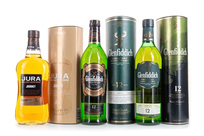 Lot 16 - JURA JOURNEY AND 2 BOTTLES OF GLENFIDDICH 12 YEAR OLD