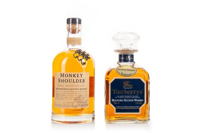Lot 34 - MONKEY SHOULDER AND BURBERRY'S 15 YEAR OLD 75CL
