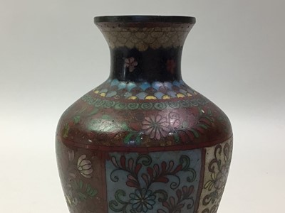 Lot 378 - PAIR OF CLOISONNE VASES