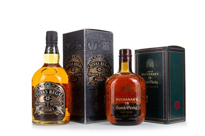 Lot 26 - BUCHANAN'S 18 YEAR OLD 75CL AND CHIVAS REGAL 12 YEAR OLD 1L