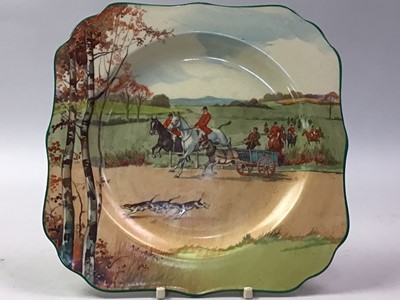 Lot 260 - ROYAL DOULTON FOX HUNTING DINNER AND SIDE PLATES