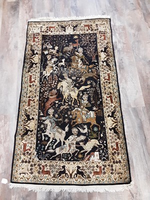 Lot 1095 - MIDDLE EASTERN BLUE GROUND RUG