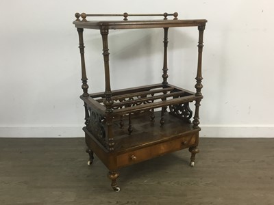 Lot 713 - VICTORIAN WALNUT CANTERBURY WHATNOT