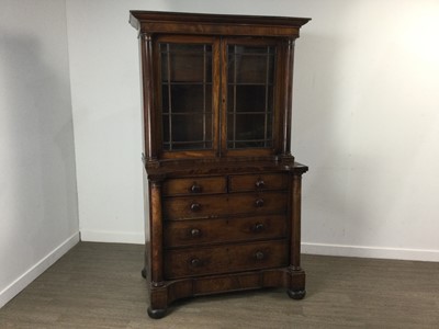 Lot 706 - WILLIAM IV MAHOGANY BOOKCASE ON CHEST