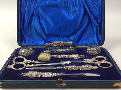 Lot 490 - LATE VICTORIAN SILVER MANICURE SET