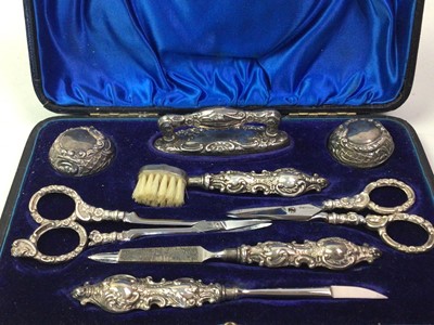 Lot 490 - LATE VICTORIAN SILVER MANICURE SET